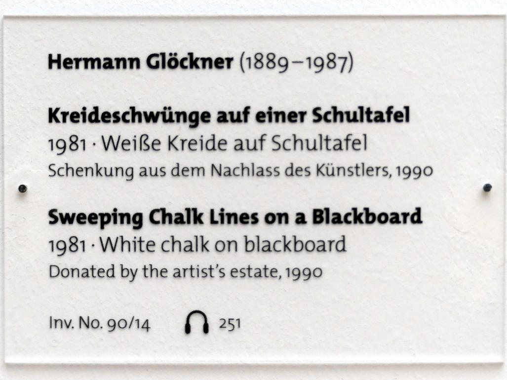 Hermann Glöckner (1931–1981), Kreideschwünge auf einer Schultafel, Dresden, Albertinum, Galerie Neue Meister, 2. Obergeschoss, Saal 17, 1981, Bild 2/2