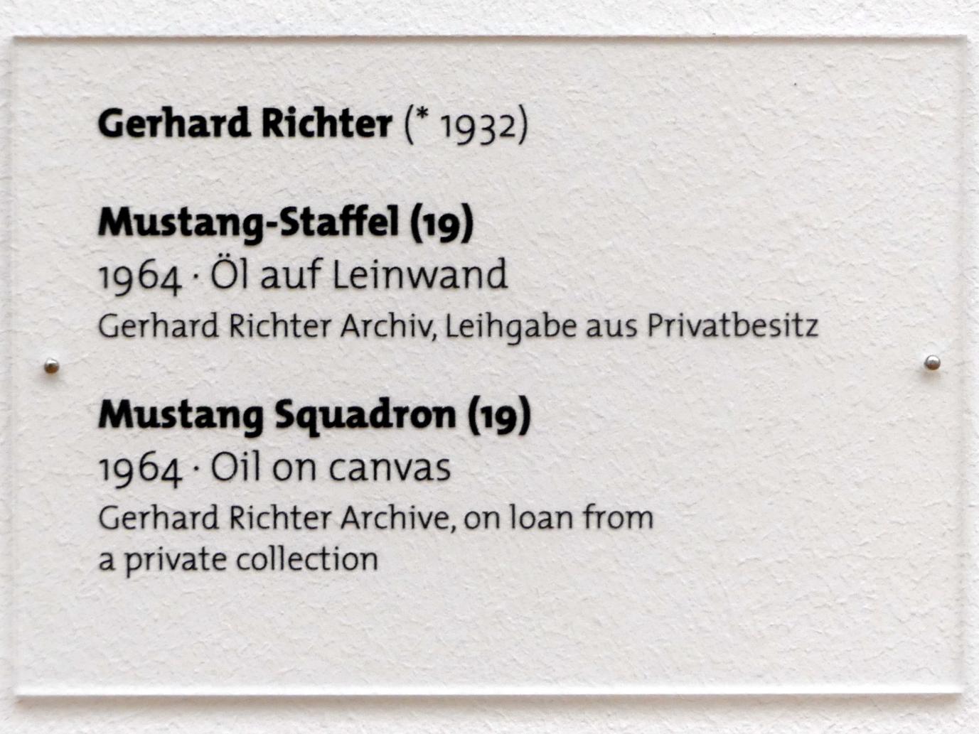 Gerhard Richter (1963–2020), Mustang-Staffel (19), Dresden, Albertinum, Galerie Neue Meister, 2. Obergeschoss, Saal 20, 1964, Bild 2/2