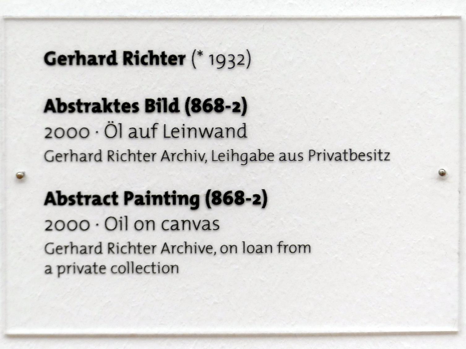 Gerhard Richter (1963–2020), Abstraktes Bild (868-2), Dresden, Albertinum, Galerie Neue Meister, 2. Obergeschoss, Saal 20, 2000, Bild 2/2