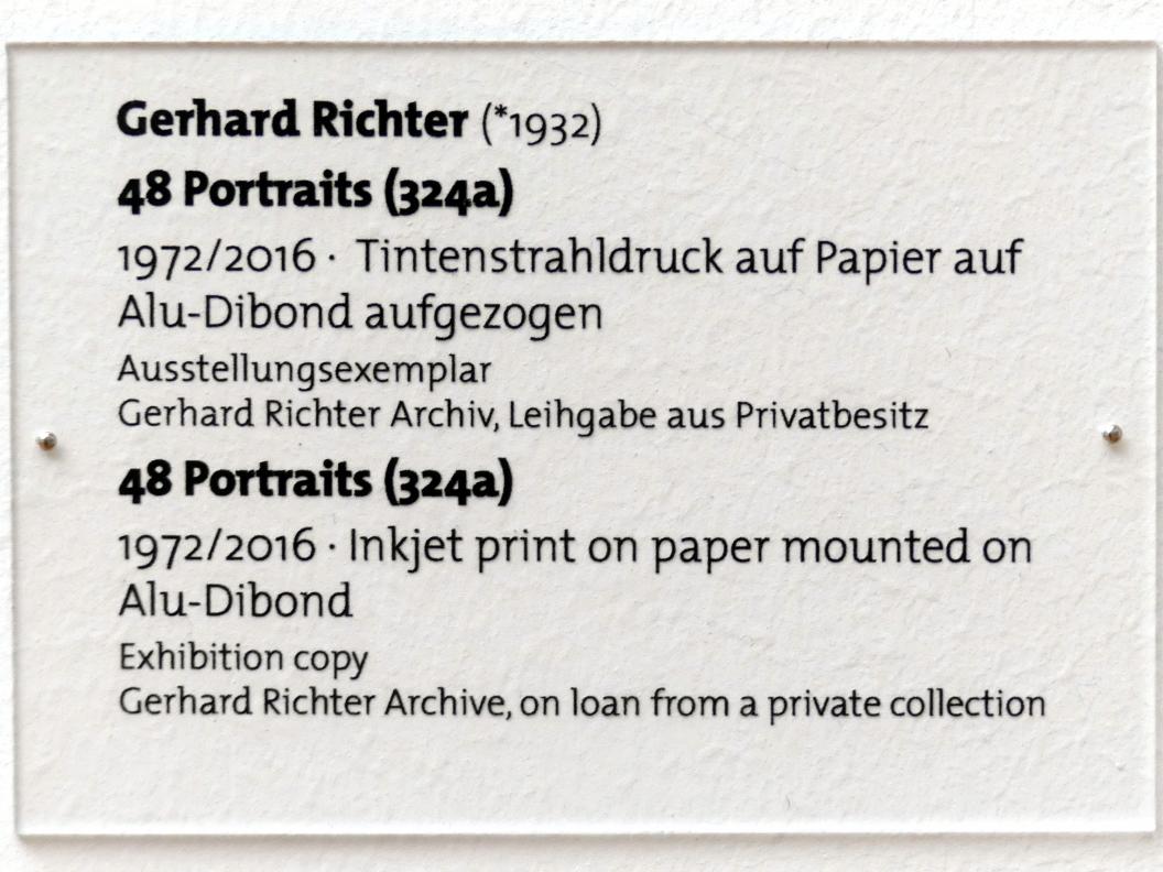 Gerhard Richter (1963–2020), 48 Porträits (324a), Dresden, Albertinum, Galerie Neue Meister, 2. Obergeschoss, Saal 21, 1972, Bild 7/8