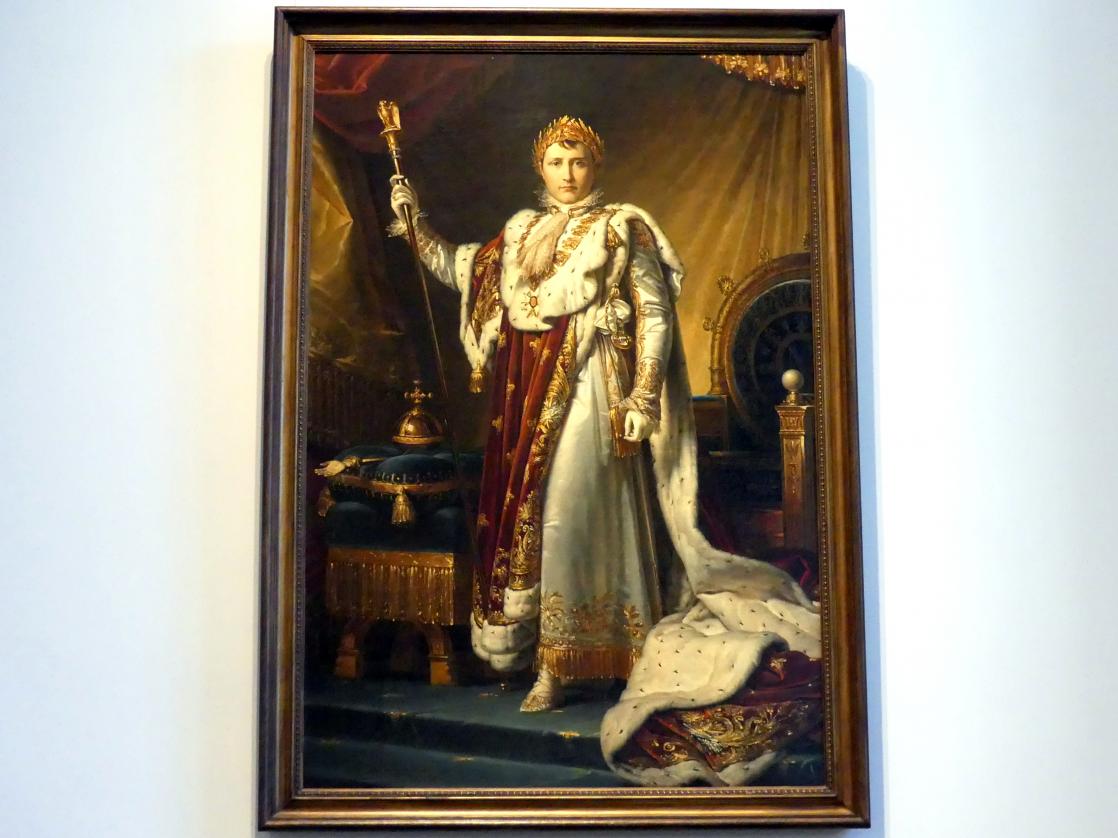 François Gérard (1794–1824), Napoleon I. im Krönungsornat, Dresden, Albertinum, Galerie Neue Meister, 1. Obergeschoss, Mosaiksaal, 1810, Bild 1/2