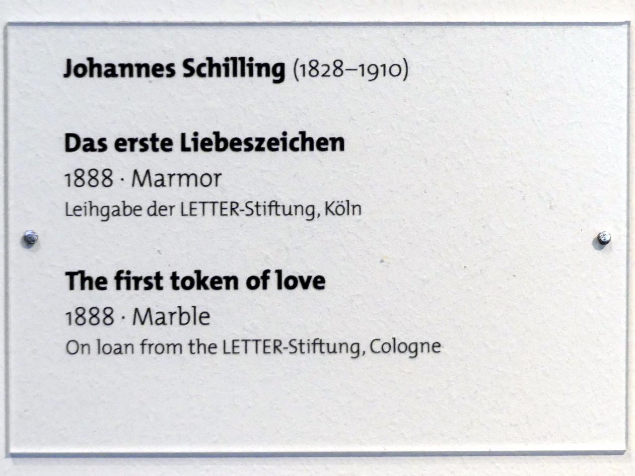 Johannes Schilling (1888), Das erste Liebeszeichen, Dresden, Albertinum, Galerie Neue Meister, 1. Obergeschoss, Mosaiksaal, 1888, Bild 3/3