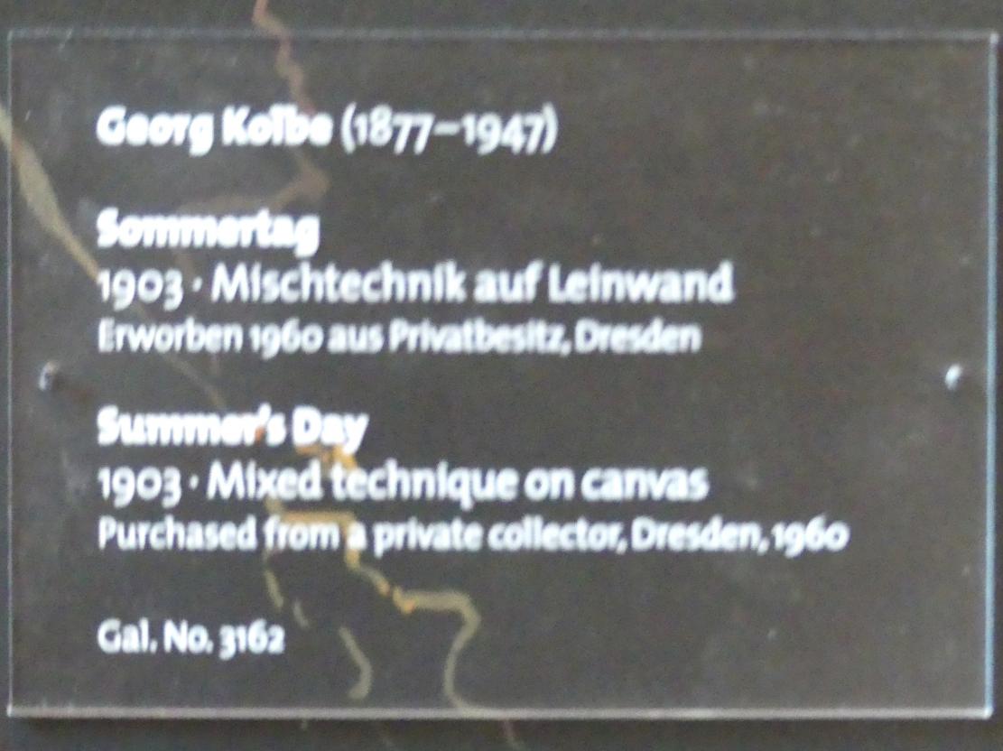 Georg Kolbe (1898–1929), Sommertag, Dresden, Albertinum, Galerie Neue Meister, 1. Obergeschoss, Klingersaal, 1903, Bild 2/2