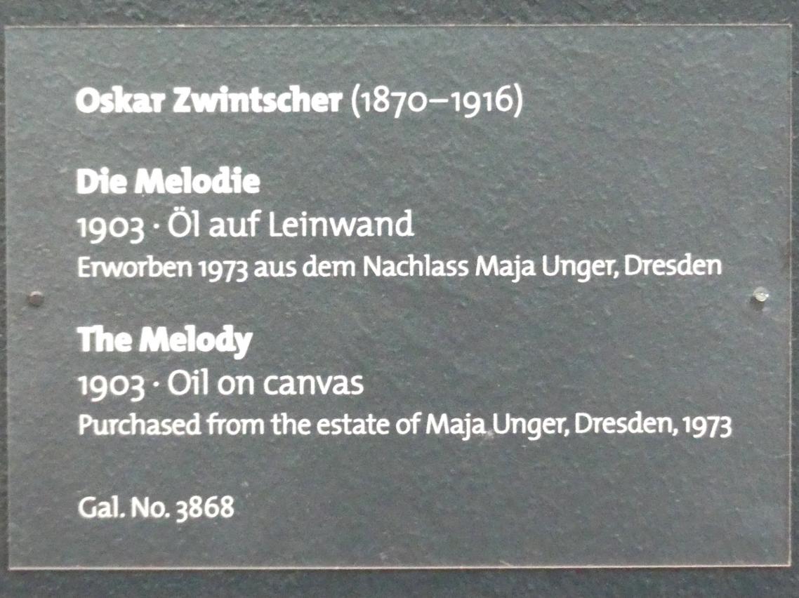Oskar Zwintscher (1901–1907), Die Melodie, Dresden, Albertinum, Galerie Neue Meister, 1. Obergeschoss, Klingersaal, 1903, Bild 2/2