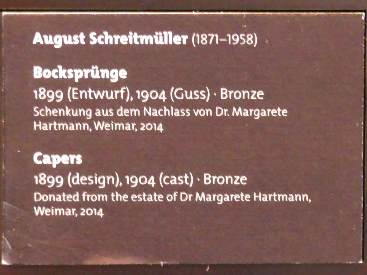 August Schreitmüller (1899), Bocksprünge, Dresden, Albertinum, Galerie Neue Meister, 1. Obergeschoss, Klingersaal, 1899, Bild 3/3