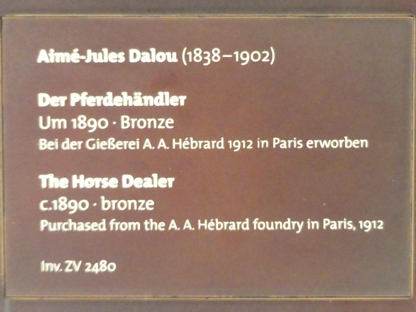 Aimé-Jules Dalou (1890), Der Pferdehändler, Dresden, Albertinum, Galerie Neue Meister, Erdgeschoss, Skulpturenhalle, um 1890, Bild 3/3
