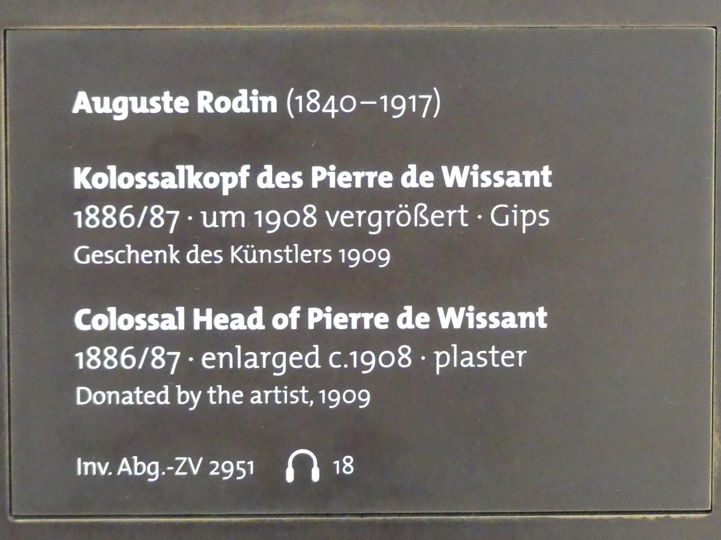 Auguste Rodin (1863–1917), Kolossalkopf des Pierre de Wissant, Dresden, Albertinum, Galerie Neue Meister, Erdgeschoss, Skulpturenhalle, 1886–1887, Bild 4/4