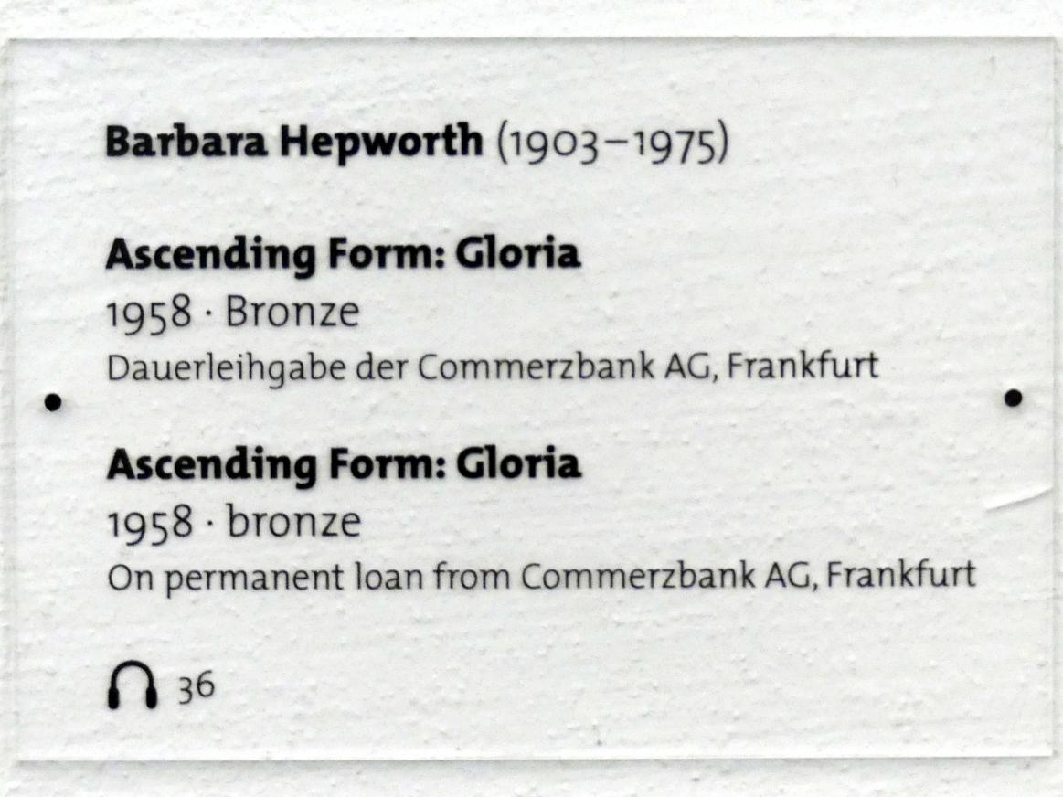 Barbara Hepworth (1937–1973), Ascending Form: Gloria, Dresden, Albertinum, Galerie Neue Meister, Erdgeschoss, Skulpturenhalle, 1958, Bild 4/4