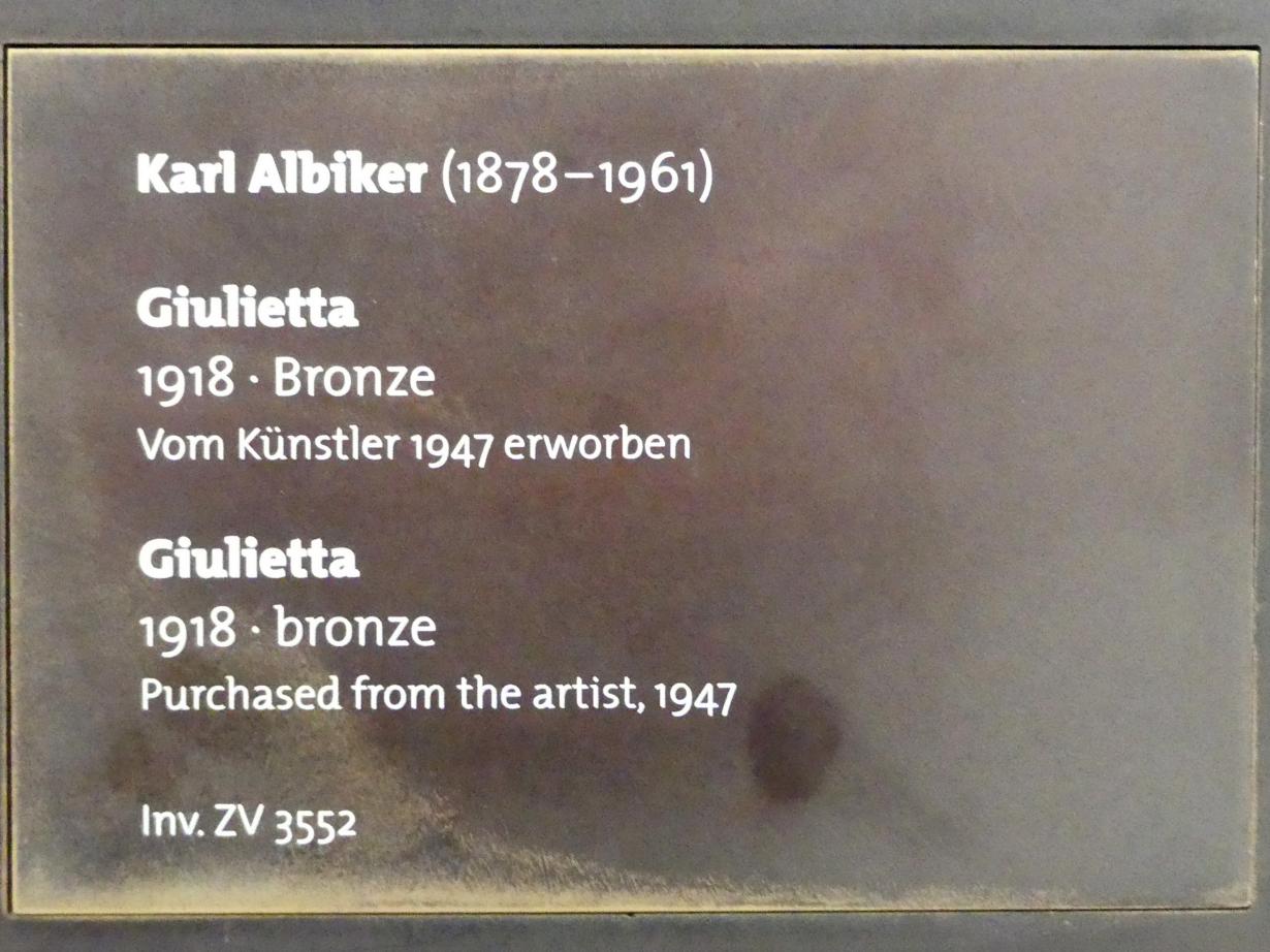 Karl Albiker (1909–1922), Giulietta, Dresden, Albertinum, Galerie Neue Meister, Erdgeschoss, Skulpturenhalle, 1918, Bild 4/4
