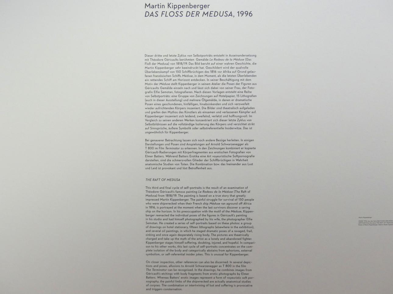 Martin Kippenberger (1984–1996), Ohne Titel, München, Lenbachhaus, Kunstbau, Ausstellung "BODY CHECK" vom 21.05.-15.09.2019, 1996, Bild 3/4