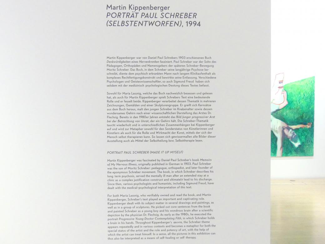 Martin Kippenberger (1984–1996), Porträt Paul Schreber (selbstentworfen), München, Lenbachhaus, Kunstbau, Ausstellung "BODY CHECK" vom 21.05.-15.09.2019, 1994, Bild 3/4