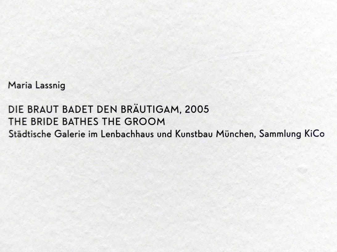 Maria Lassnig (1945–2011), Die Braut badet den Bräutigam, München, Lenbachhaus, Kunstbau, Ausstellung "BODY CHECK" vom 21.05.-15.09.2019, 2005, Bild 2/2