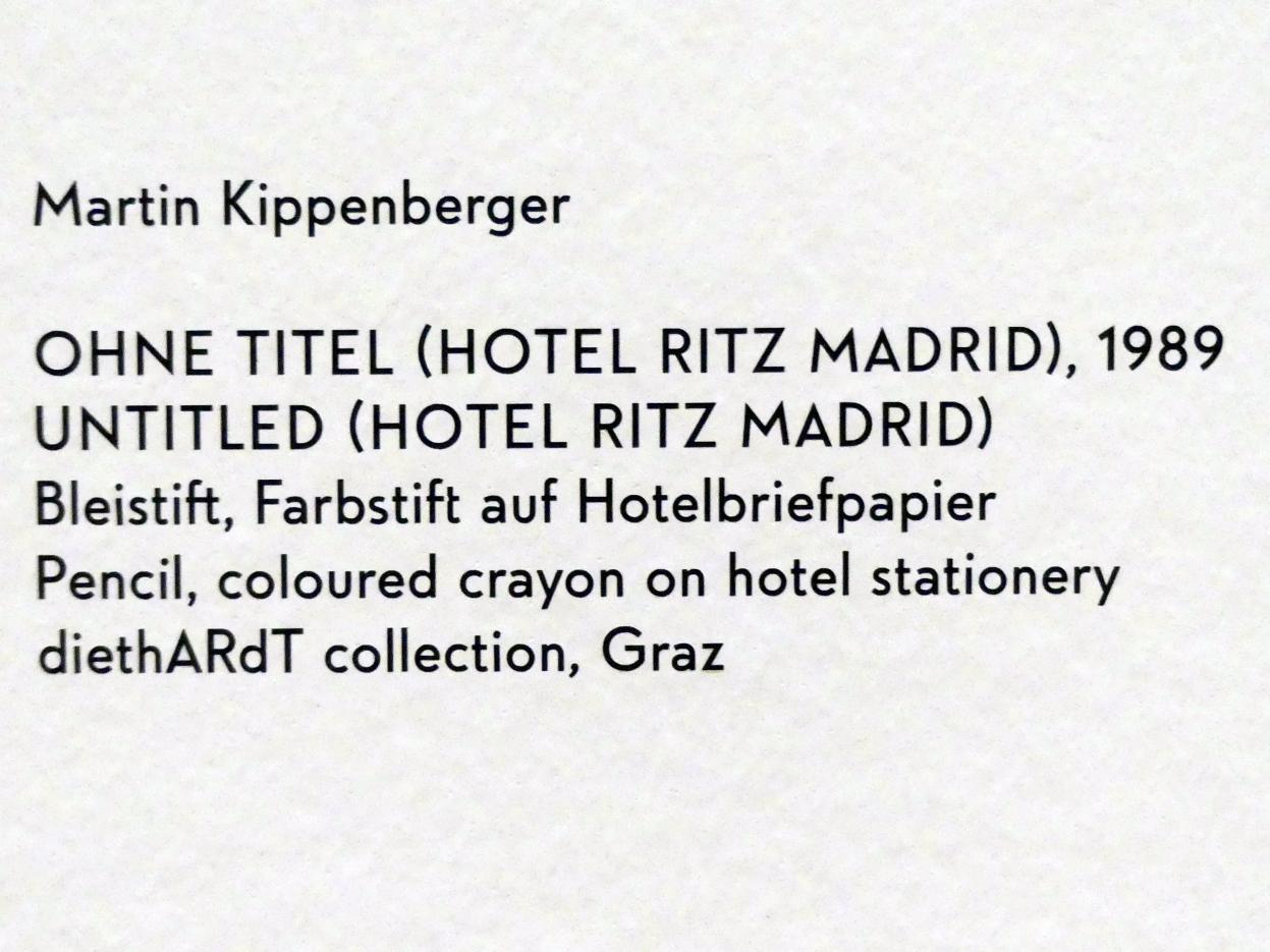 Martin Kippenberger (1984–1996), Ohne Titel (Hotel Ritz Madrid), München, Lenbachhaus, Kunstbau, Ausstellung "BODY CHECK" vom 21.05.-15.09.2019, 1989, Bild 2/2