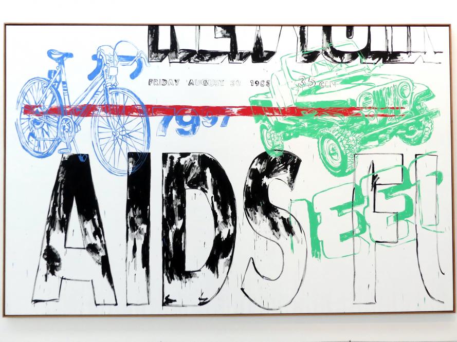 Andy Warhol (1956–1986), Aids/Jeep/Bicycle, München, Pinakothek der Moderne, Gang im Ostflügel, 1985–1986, Bild 1/2