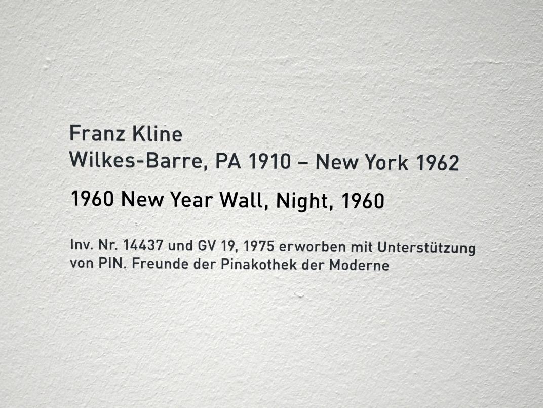 Franz Kline (1950–1960), 1960 New Year Wall, Night, München, Pinakothek der Moderne, Saal 32, 1960, Bild 2/2