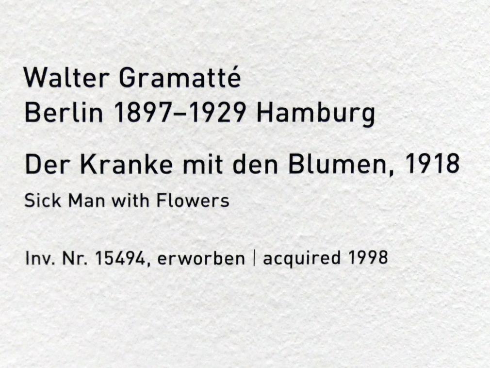 Walter Gramatté (1918), Der Kranke mit den Blumen, München, Pinakothek der Moderne, Saal 4, 1918, Bild 2/2