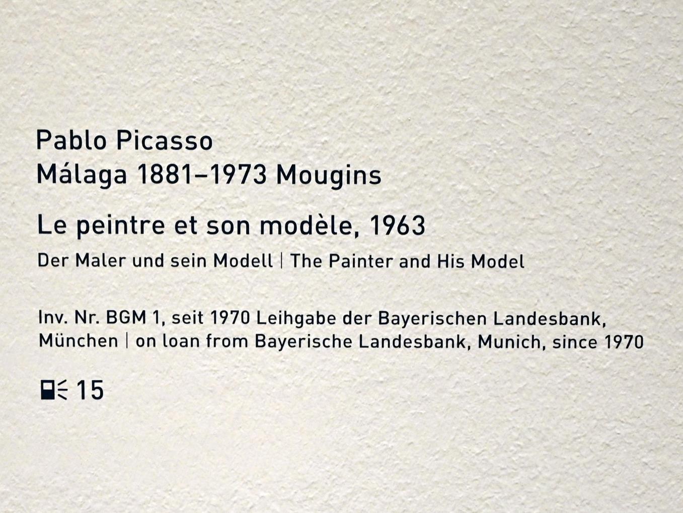 Pablo Picasso (1897–1972), Le peintre et son modèle - Der Maler und sein Modell, München, Pinakothek der Moderne, Saal 6, 1963, Bild 2/2