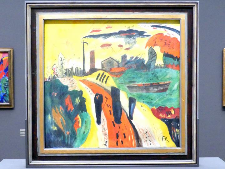 Franz Radziwill (1920–1938), Landschaft mit drei schwarzen Schemen, München, Pinakothek der Moderne, Saal 7, 1920–1921