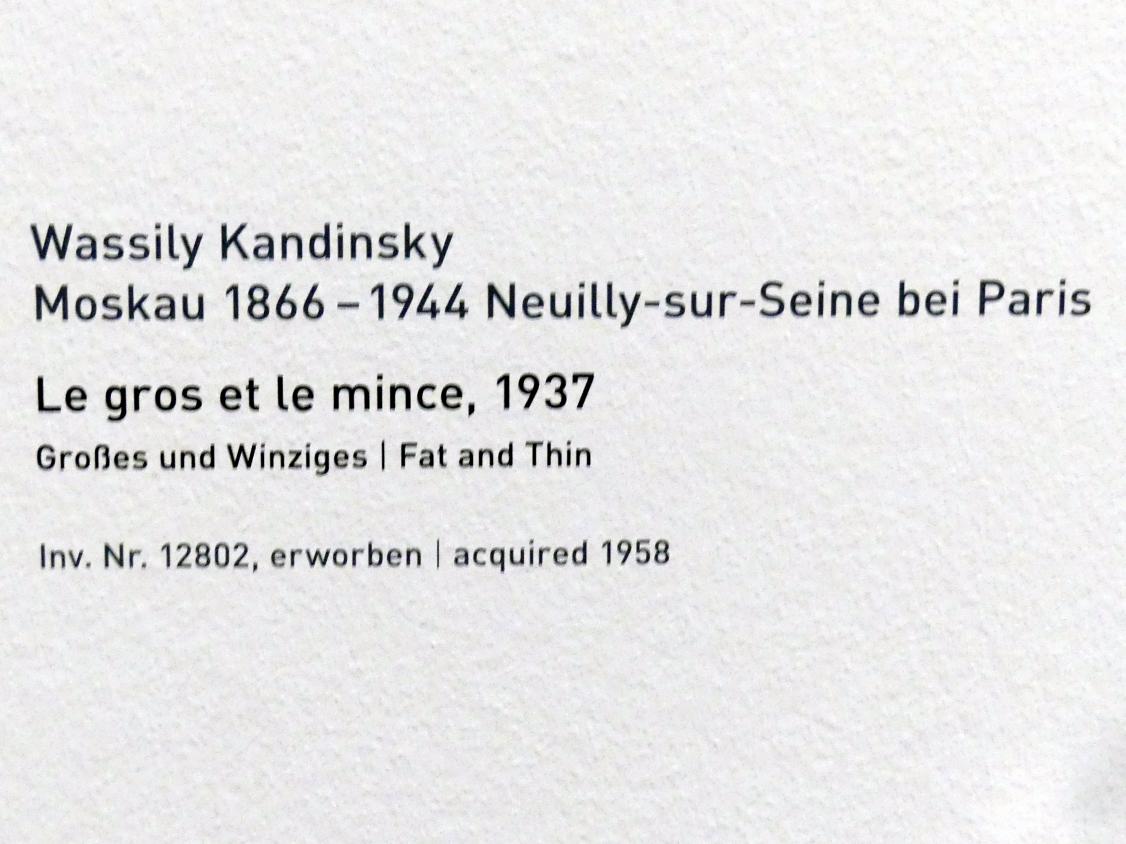 Wassily Kandinsky (1900–1943), Le gros et le mince - Großes und Winziges, München, Pinakothek der Moderne, Saal 12, 1937, Bild 2/2