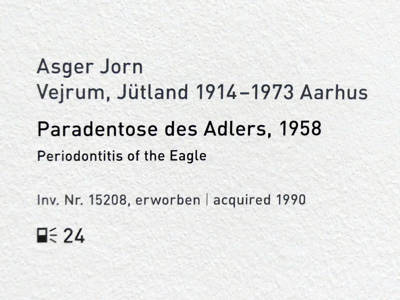 Asger Jorn (1937–1960), Paradentose des Adlers, München, Pinakothek der Moderne, Saal 15, 1958, Bild 2/2