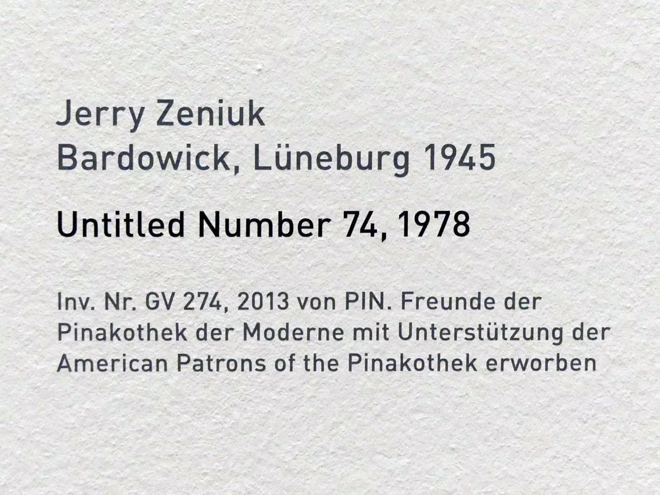 Jerry Zeniuk (1972–2007), Untitled Number 74, München, Pinakothek der Moderne, Saal 16, 1978, Bild 2/2
