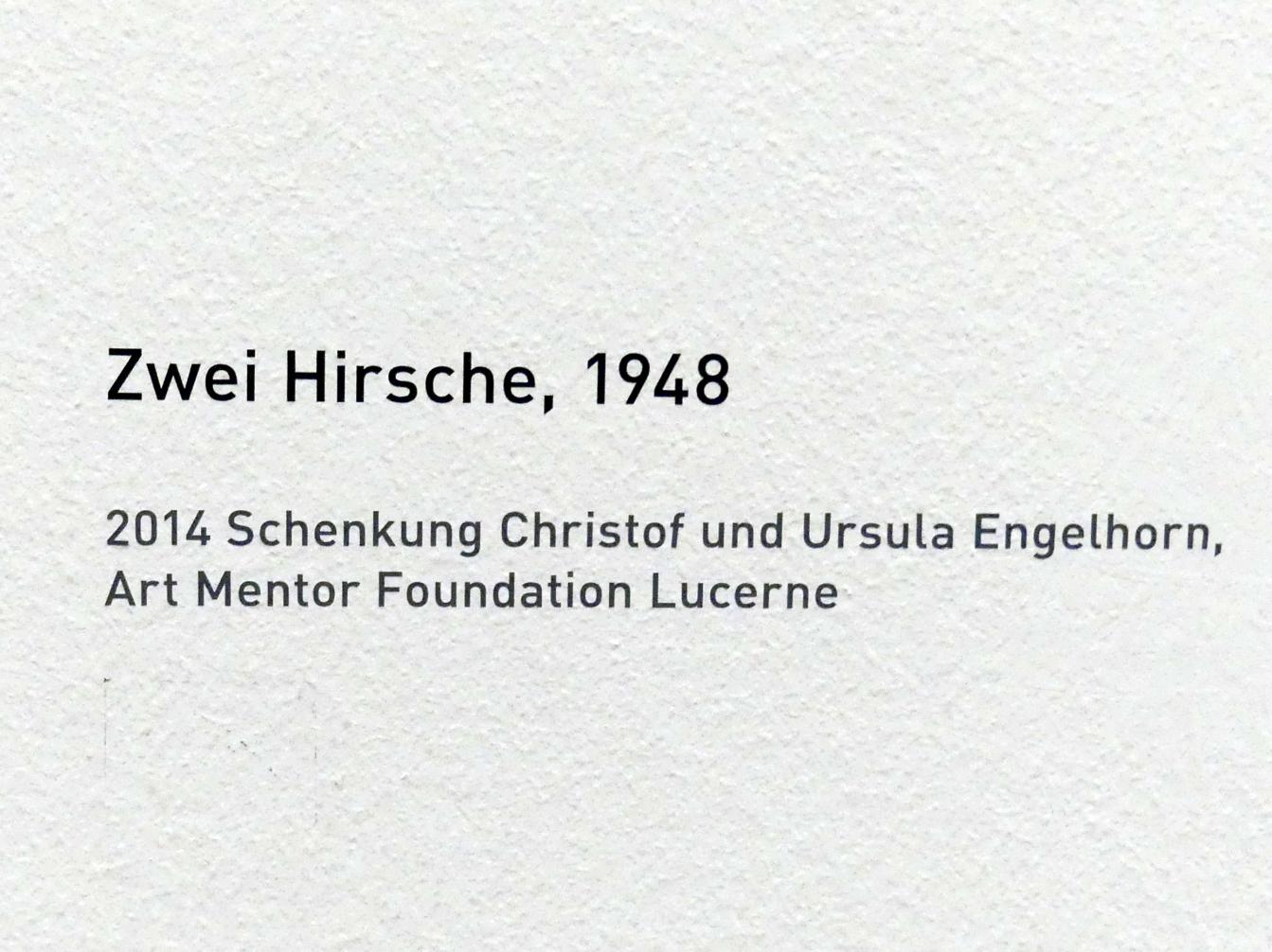 Joseph Beuys (1948–1985), Zwei Hirsche, München, Pinakothek der Moderne, Saal 18, 1948, Bild 2/2