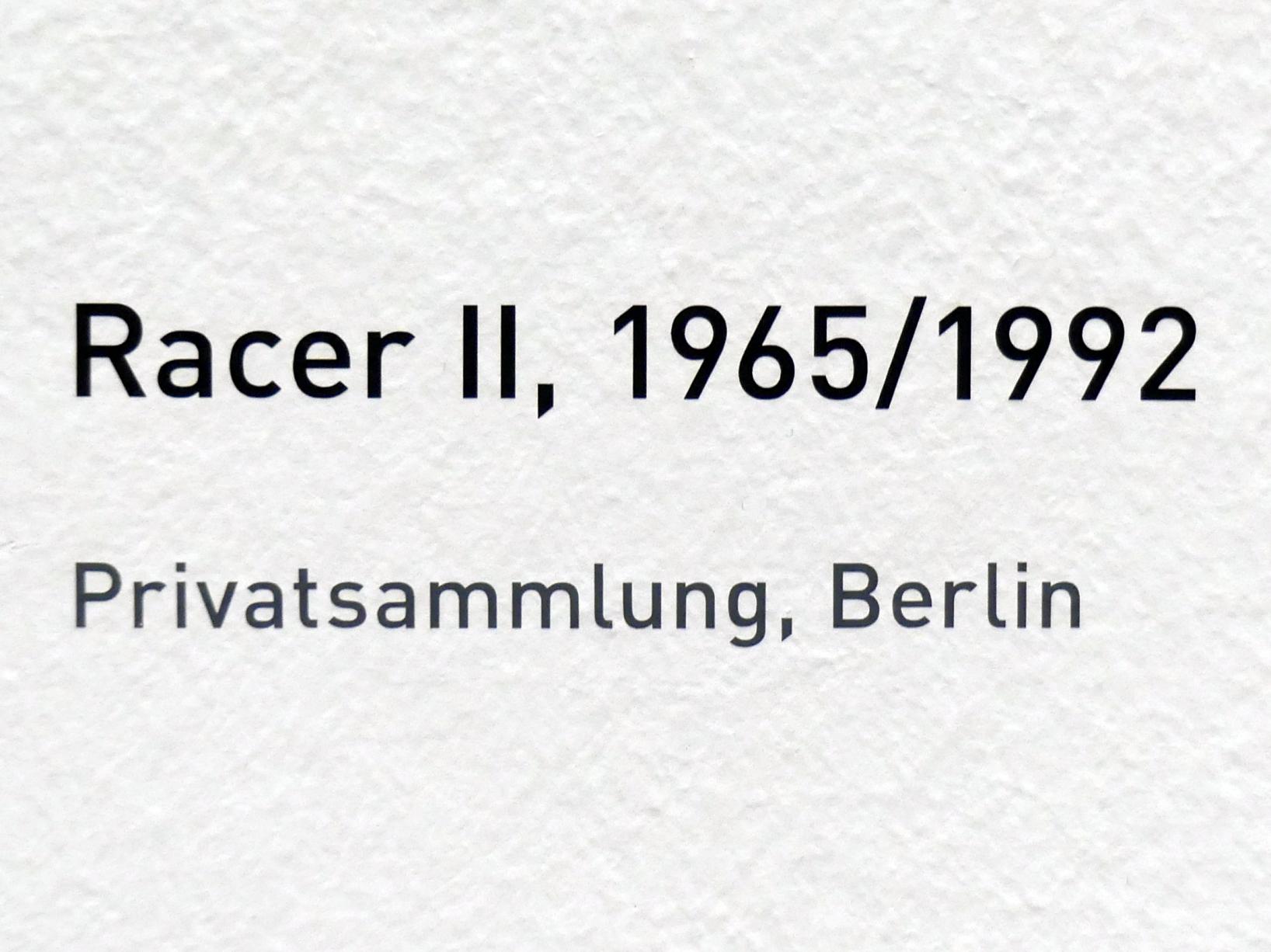 Raoul De Keyser (1964–2012), Racer II - Rennfahrer II, München, Pinakothek der Moderne, Ausstellung "Raoul De Keyser – Œuvre" vom 05.04.-08.09.2019, Saal 21, 1965, Bild 2/2