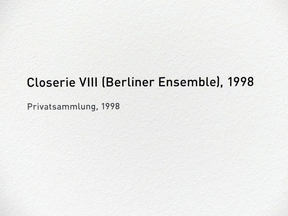 Raoul De Keyser (1964–2012), Closerie VIII (Berliner Ensemble), München, Pinakothek der Moderne, Ausstellung "Raoul De Keyser – Œuvre" vom 05.04.-08.09.2019, Saal 25, 1998, Bild 2/2