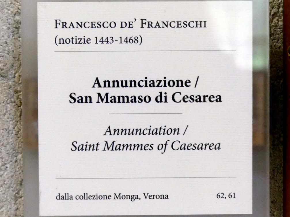Francesco de 'Franceschi (Undatiert), Hl. Mamas, Verona, Museo di Castelvecchio, Saal 11, Undatiert, Bild 2/2