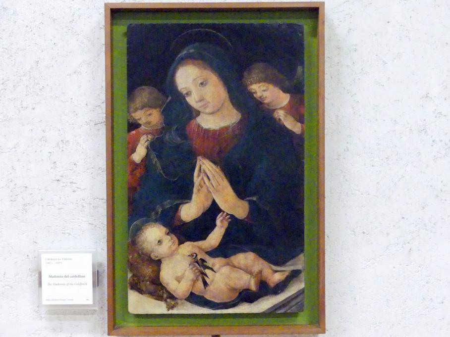 Liberale da Verona (1469–1515), Anbetung des Christkindes (Madonna mit dem Stieglitz), Verona, Museo di Castelvecchio, Saal 16, Undatiert, Bild 1/2