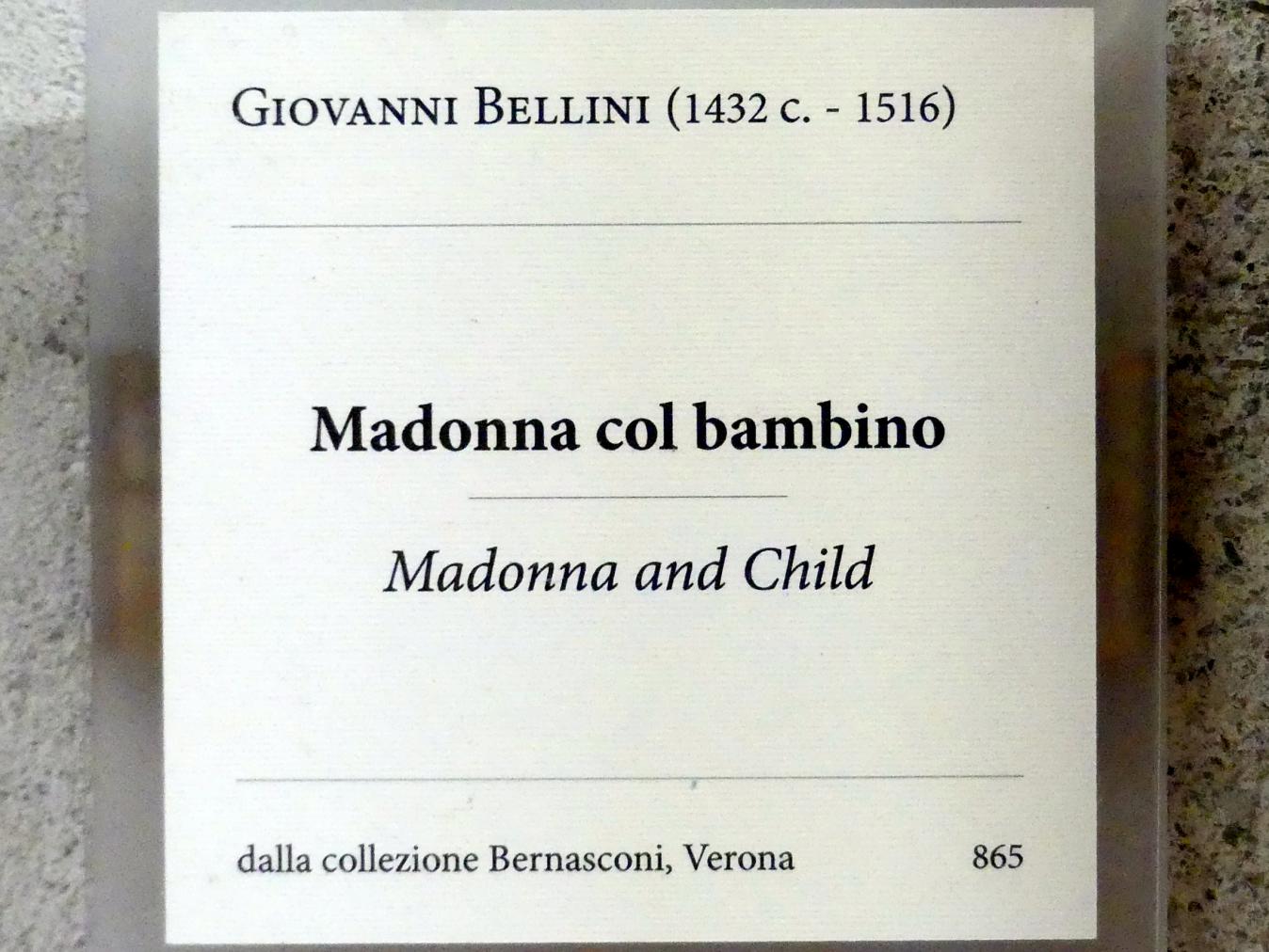 Giovanni Bellini (1452–1515), Maria mit Kind, Verona, Museo di Castelvecchio, Saal 13, Undatiert, Bild 2/2