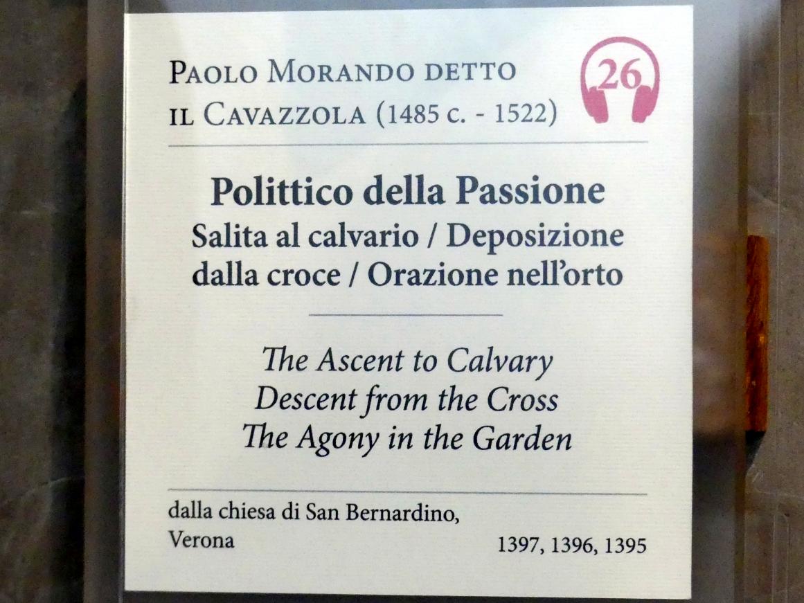 Paolo Morando (Cavazzola) (1504–1522), Polyptychon der Passion, Verona, chiesa San Bernardino, jetzt Verona, Museo di Castelvecchio, Saal 20, 1517, Bild 7/8