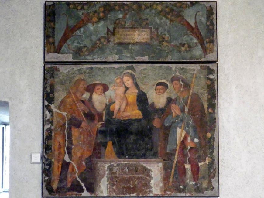 Francesco Morone (1515–1526), Thronende Madonna mit Kind und Heiligen, Verona, Palazzo Cainer, jetzt Verona, Museo di Castelvecchio, Saal 21, 1515