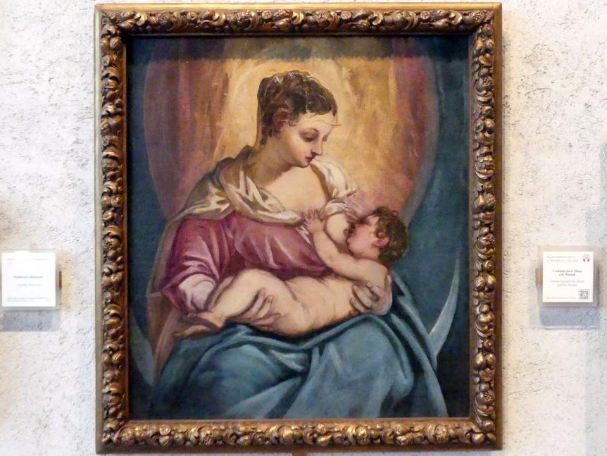 Tintoretto (Jacopo Robusti) (1540–1590), Stillende Madonna - Madonna allattante, Verona, Museo di Castelvecchio, Saal 22, Undatiert, Bild 1/2