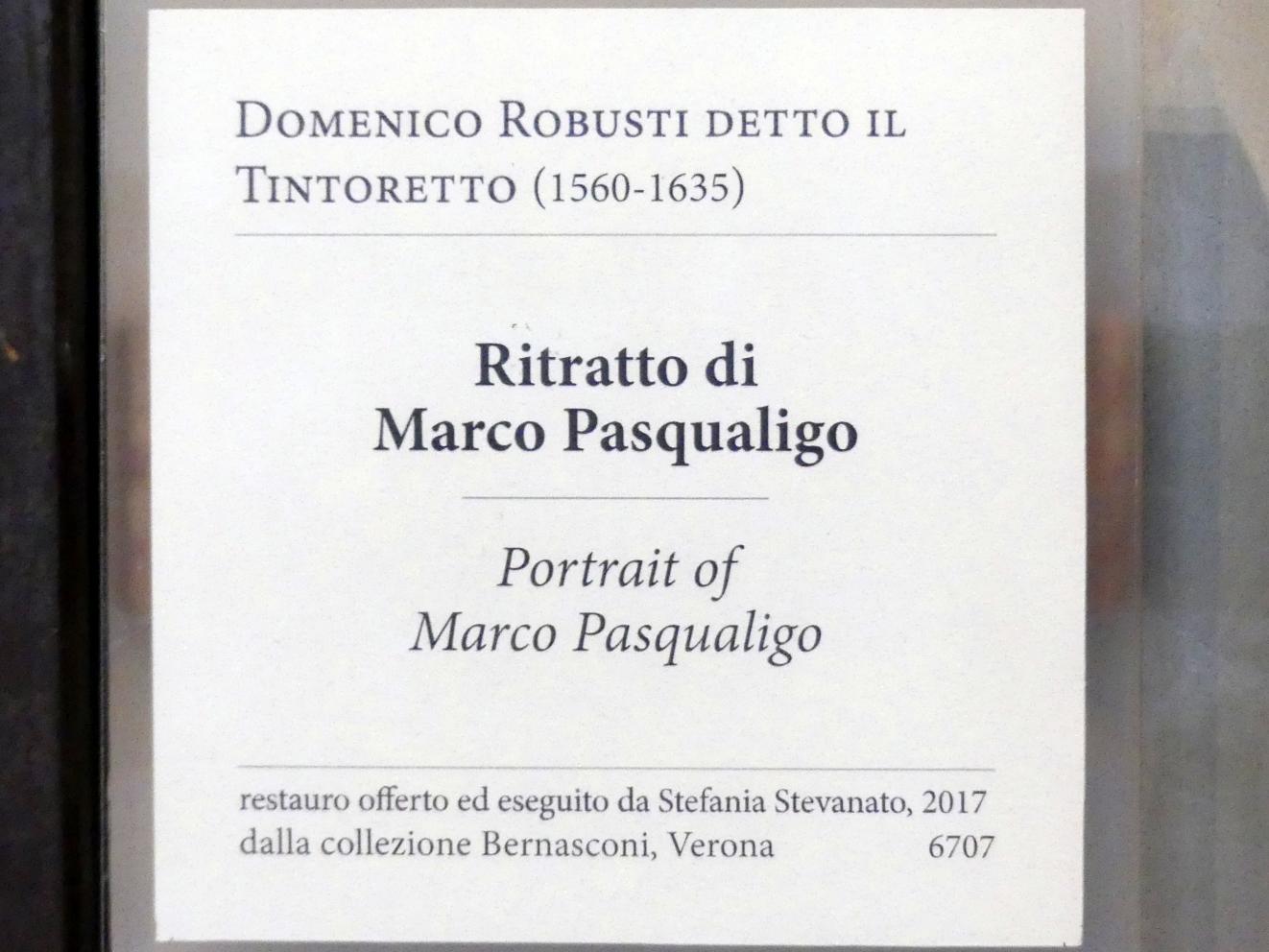 Domenico Robusti (Domenico Tintoretto) (1579–1605), Bildnis des Marco Pasqualigo, Verona, Museo di Castelvecchio, Saal 22, Undatiert, Bild 2/2