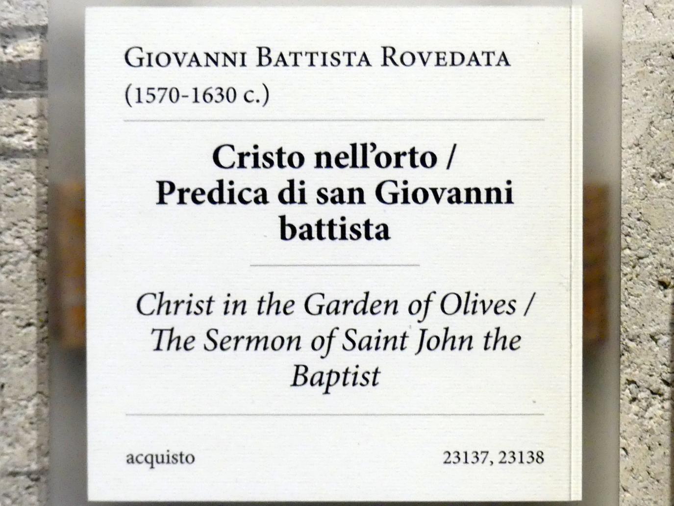 Giovanni Battista Rovedata (Undatiert), Predigt des Johannes des Täufers, Verona, Museo di Castelvecchio, Saal 24, Undatiert, Bild 2/2