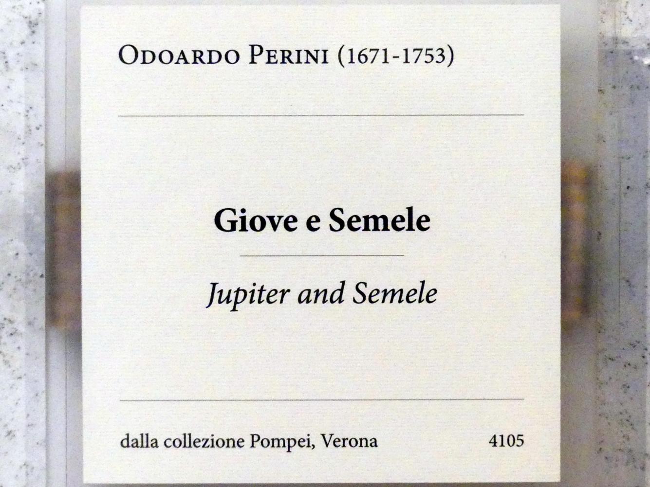 Odoardo Perini (Undatiert), Jupiter und Semele, Verona, Museo di Castelvecchio, Saal 26, Undatiert, Bild 2/2