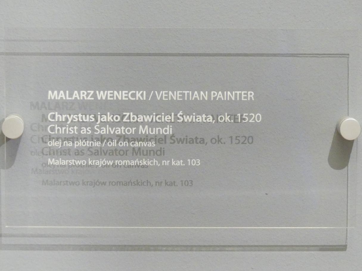 Christus als Salvator Mundi, Breslau, Nationalmuseum, 2. OG, europäische Kunst 15.-20. Jhd., Saal 1, um 1520, Bild 2/2