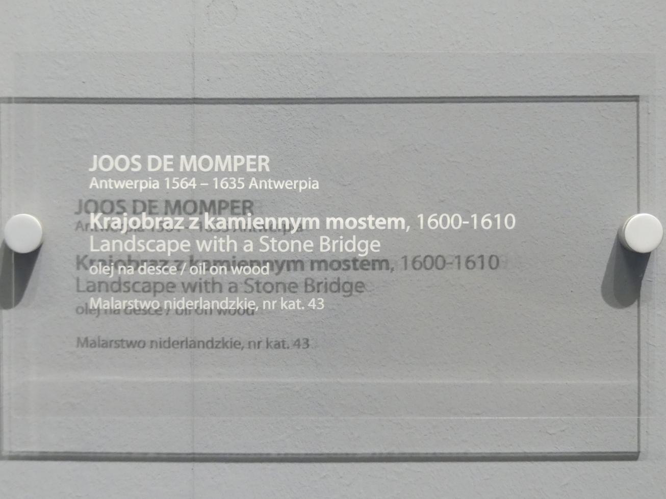 Joos de Momper (1595–1625), Landschaft mit Steinbrücke, Breslau, Nationalmuseum, 2. OG, europäische Kunst 15.-20. Jhd., Saal 2, 1600–1610, Bild 2/2