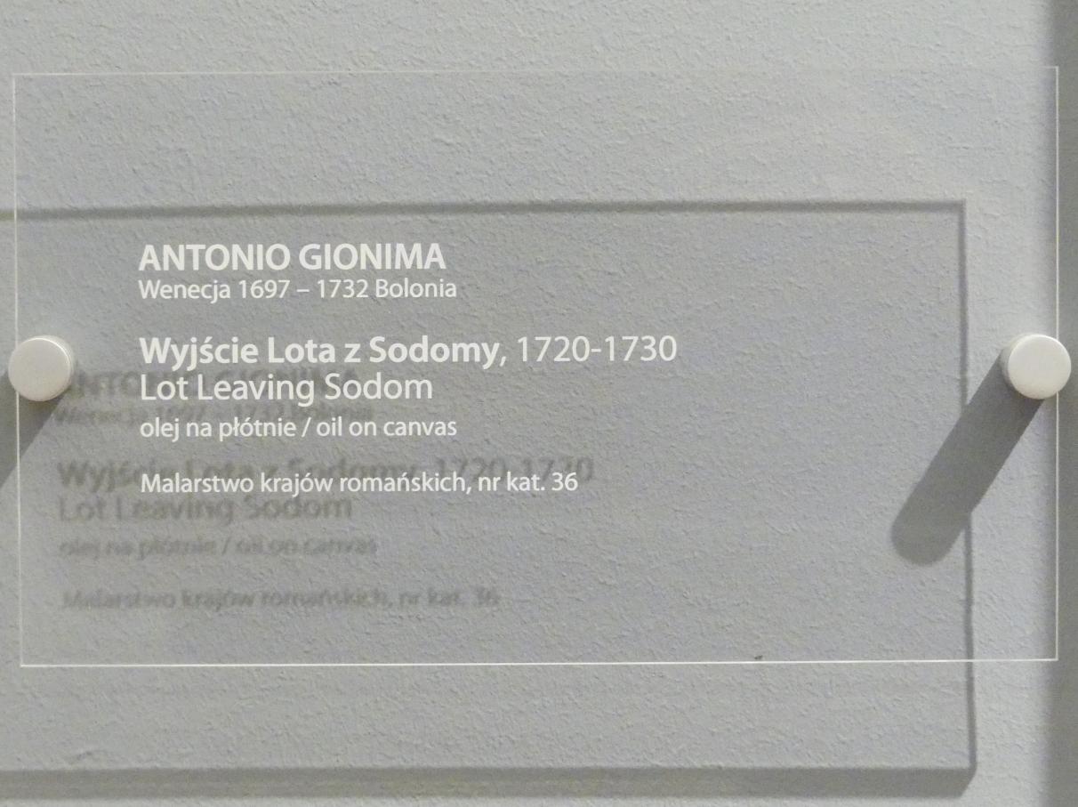 Antonio Gionima (1725), Lot verlässt Sodom, Breslau, Nationalmuseum, 2. OG, europäische Kunst 15.-20. Jhd., Saal 5, 1720–1730, Bild 2/2