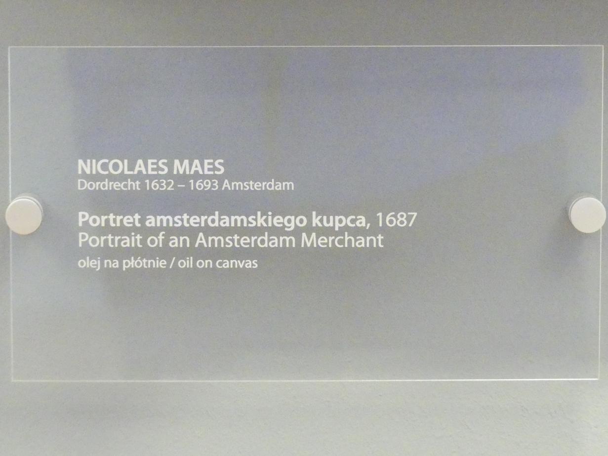 Nicolaes Maes (1652–1687), Porträt eines Amsterdamer Kaufmanns, Breslau, Nationalmuseum, 2. OG, europäische Kunst 15.-20. Jhd., Saal 8, 1687, Bild 2/2