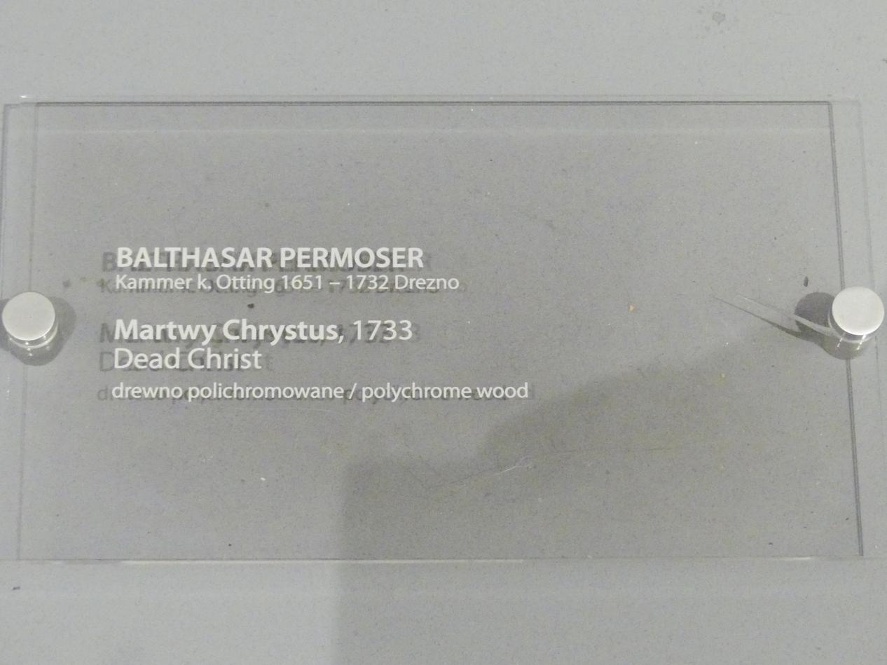 Balthasar Permoser (1676–1728), Christus im Grab, Breslau, Nationalmuseum, 2. OG, europäische Kunst 15.-20. Jhd., Saal 9, 1. Viertel 18. Jhd., Bild 4/4