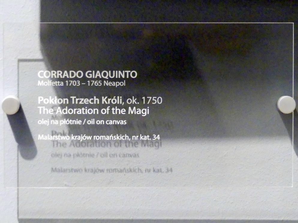Corrado Giaquinto (1736–1760), Anbetung der Könige, Breslau, Nationalmuseum, 2. OG, europäische Kunst 15.-20. Jhd., Saal 12, um 1750, Bild 2/2