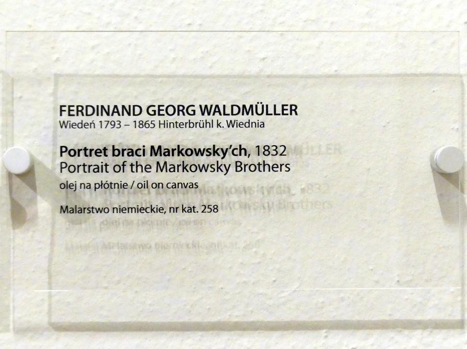 Ferdinand Georg Waldmüller (1819–1864), Porträt der Markowsky-Brüder, Breslau, Nationalmuseum, 2. OG, europäische Kunst 15.-20. Jhd., Saal 14, 1832, Bild 2/2