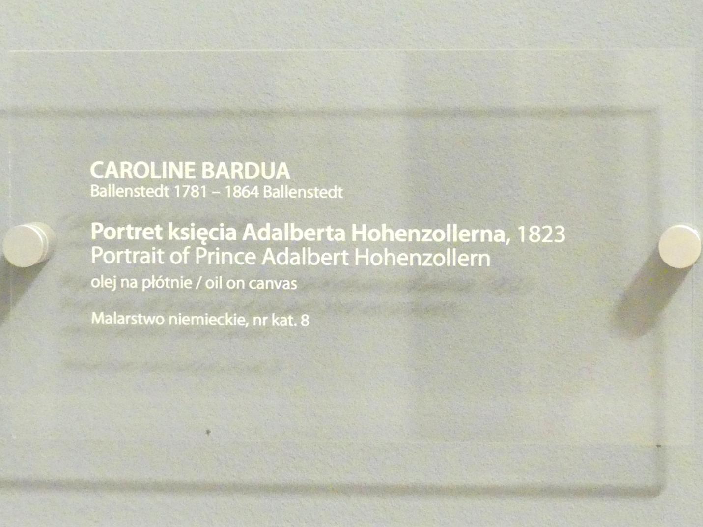 Caroline Bardua (1810–1823), Porträt des Adalbert von Preußen (1884–1948), Sohn Kaiser Wilhelms II., Breslau, Nationalmuseum, 2. OG, europäische Kunst 15.-20. Jhd., Saal 15, 1823, Bild 2/2
