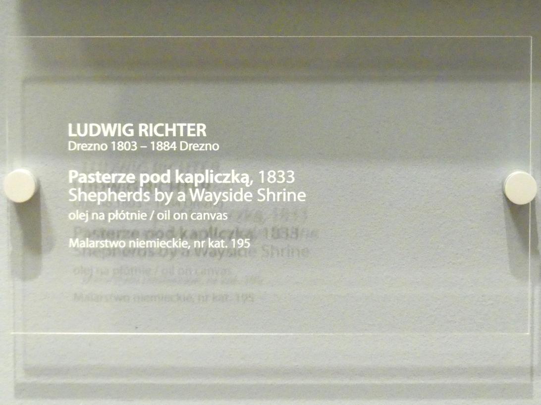 Ludwig Richter (1824–1884), Schäfer bei einem Bildstock, Breslau, Nationalmuseum, 2. OG, europäische Kunst 15.-20. Jhd., Saal 15, 1833, Bild 2/2