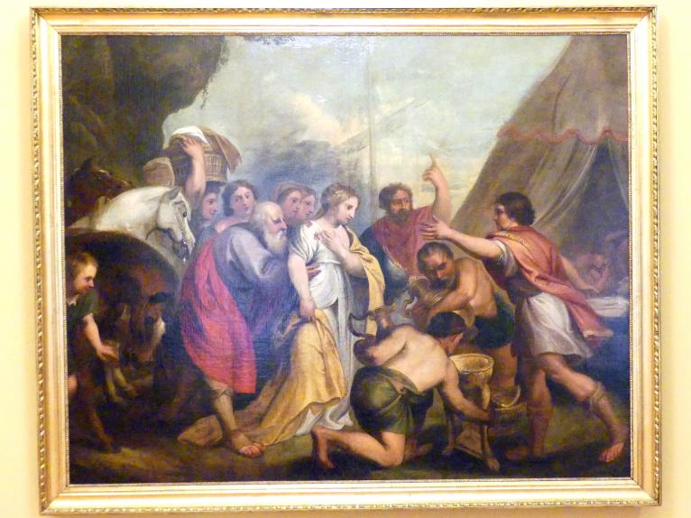 Franciszek Smuglewicz (1780–1794), Antwort des Achilles auf Agamemnons Botschaft, Breslau, Nationalmuseum, 2. OG, polnische Kunst 17.-19. Jhd., Saal 1, nach 1785