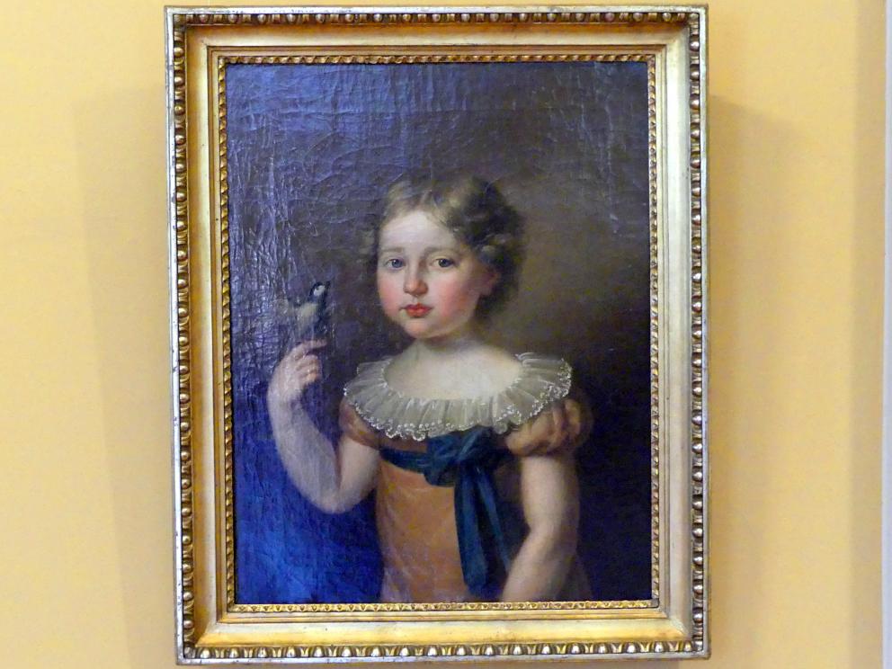 Karl Gottlieb Schweikart (1818–1842), Porträt eines Mädchens mit Vogel, Breslau, Nationalmuseum, 2. OG, polnische Kunst 17.-19. Jhd., Saal 3, 1820, Bild 1/2
