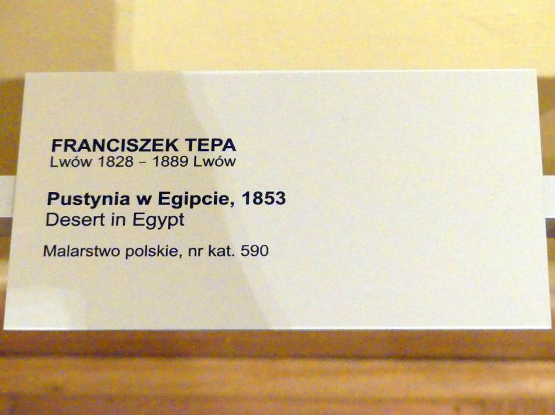 Franciszek Tepa (1853–1868), Wüste in Ägypten, Breslau, Nationalmuseum, 2. OG, polnische Kunst 17.-19. Jhd., Saal 5, 1853, Bild 2/2