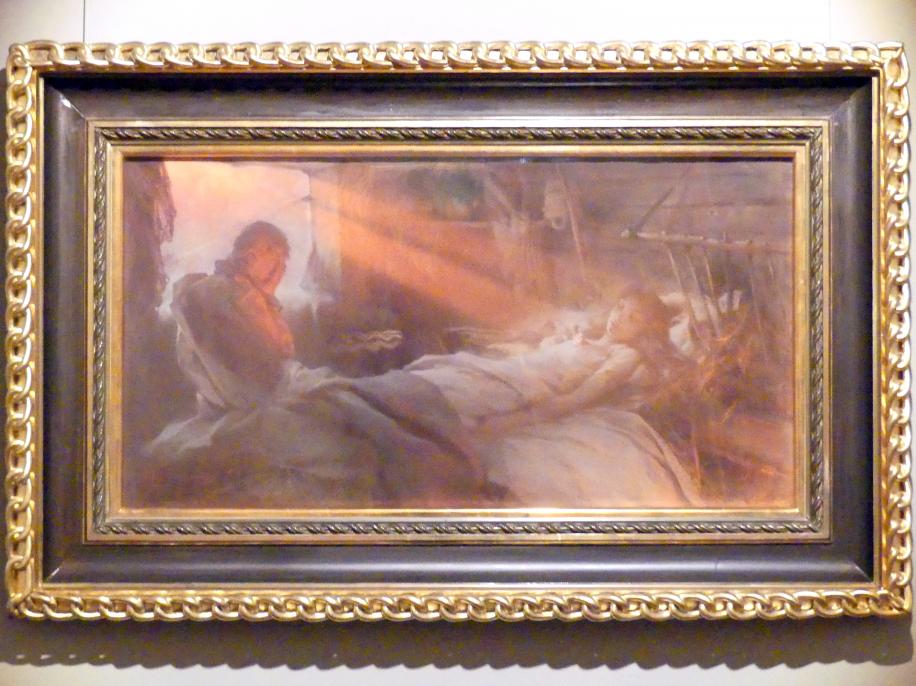 Witold Pruszkowski (1879–1892), Szene aus Juliusz Słowacki's Gedicht 'Anhelli': Tod von Ellenai, Breslau, Nationalmuseum, 1. OG, schlesische Kunst 17.-19. Jhd., Saal 10, 1892
